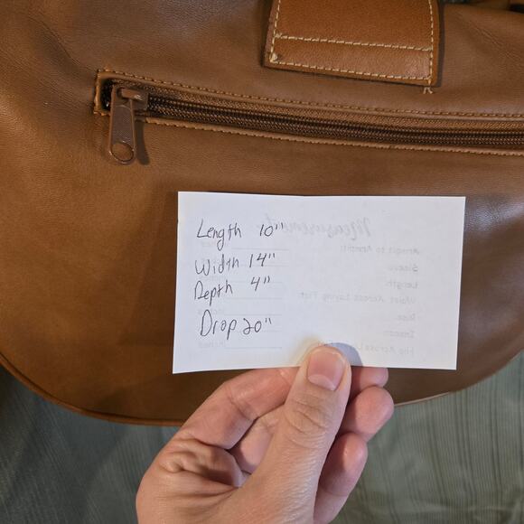 Vintage Michael Stevens Brown Leather Bag with Gold Hardware - Picture 9 of 9